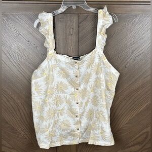 Torrid Double Gauze Ruffle Button Front Tank Top Size 2X
